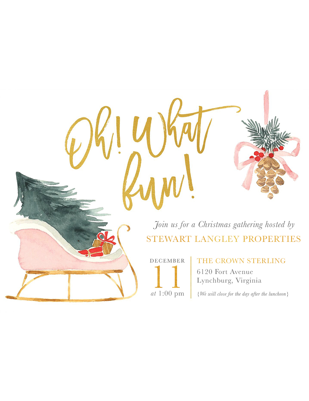Stewart Langley Party Invitation